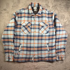 Quiksilver Mens Shacket Quilt Lined Flannel XXL Plaid Button Up Long Sleeve